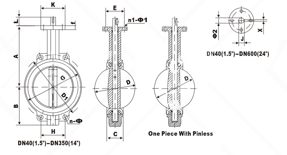 EPDM Lined Wafer Butterfly Valve